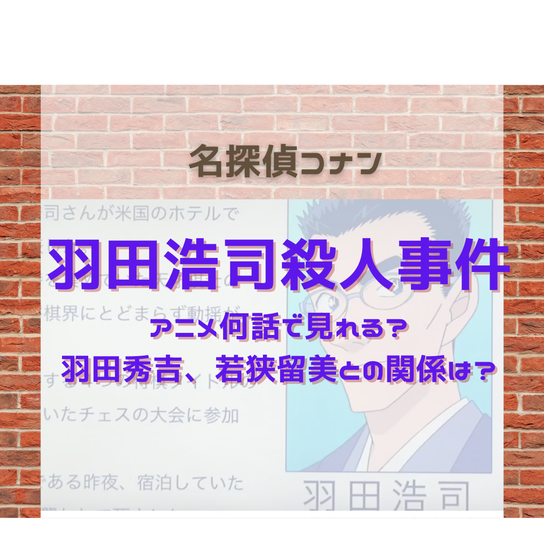 羽田浩司殺人事件はアニメ何話で見れる 羽田秀吉 若狭留美との関係は 名探偵コナン ネタバレと謎解きの部屋