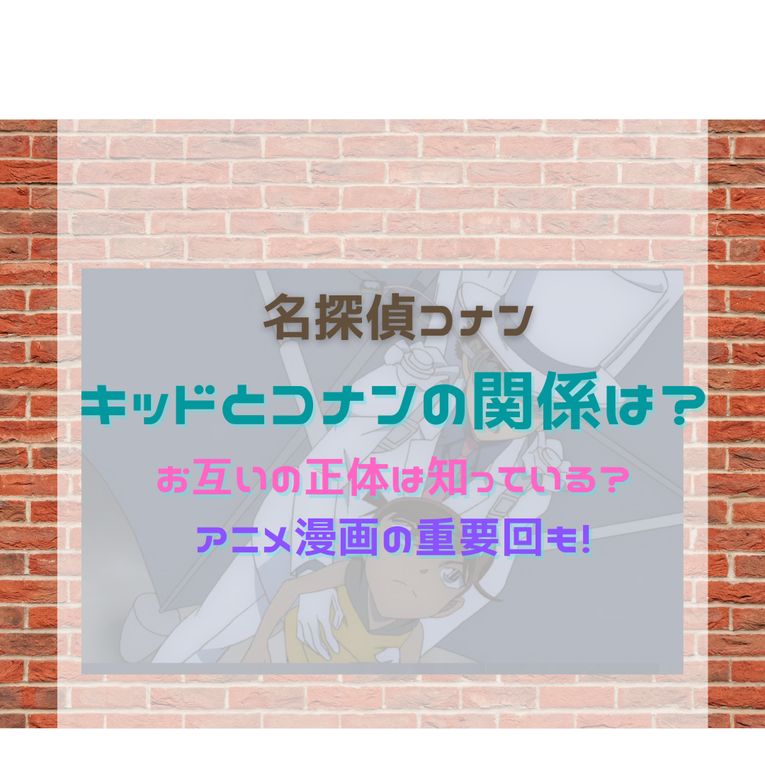 キッドとコナンの関係は お互いの正体は知っている アニメ漫画の重要回も 名探偵コナン ネタバレと謎解きの部屋