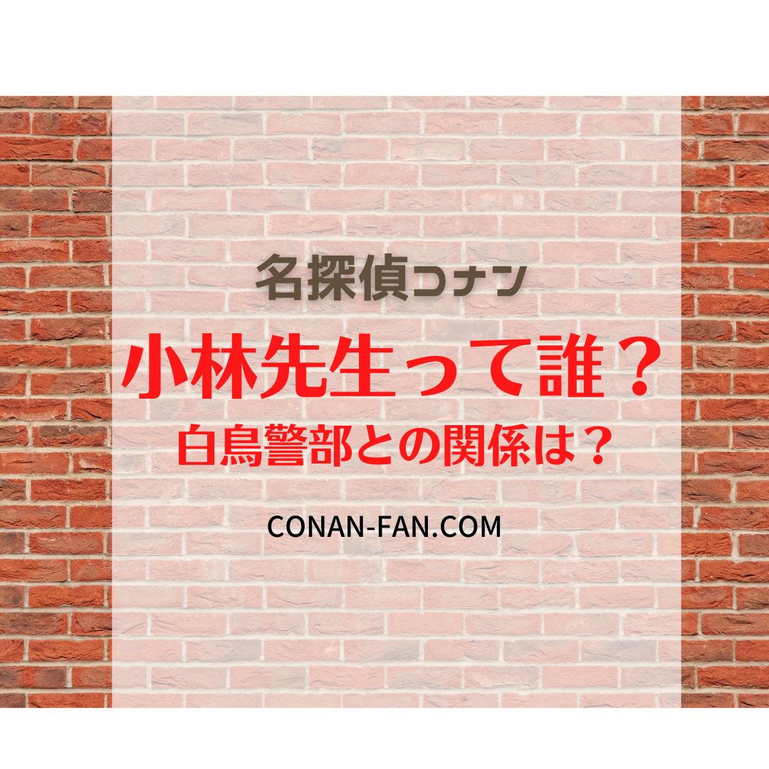 名探偵コナンの小林先生って誰 声優は 警部との関係は 名探偵コナン 謎解きの部屋